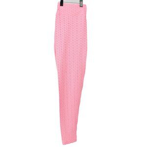 Textured Scrunch Butt Leggings Womens XXL Pink High-Waisted Poly Spandex Blend